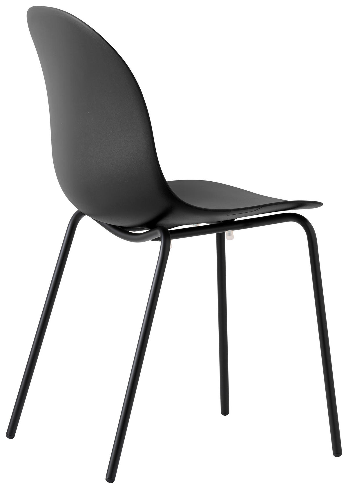 GARTENSTUHL-SET Edelstahl Schwarz  - Schwarz, Basics, Kunststoff/Metall (53,5/83/52,5cm) - Connubia 