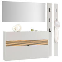 GARDEROBE 4-teilig  in 170/200/18 cm  - Kaschmir/Eichefarben, Design, Glas/Holzwerkstoff (170/200/18cm) - Voleo