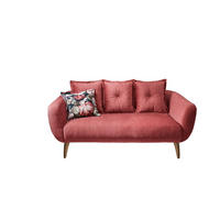 2,5-SITZER in Velours Koralle, Multicolor  - Koralle/Buchefarben, MODERN, Holz/Textil (196/94/103cm) - Livetastic