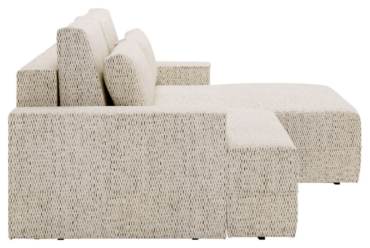 ECKSOFA in Struktur Beige  - Beige/Schwarz, Design, Kunststoff/Textil (272/156cm) - Livetastic