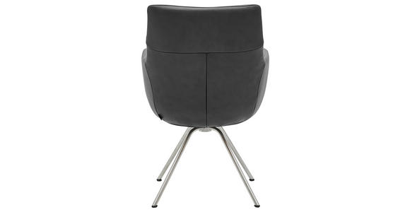 ARMLEHNSTUHL in - Edelstahlfarben/Schwarz, Design (60/90/61cm) - Dieter Knoll