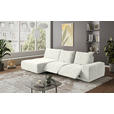 ECKSOFA in Velours Creme  - Creme/Schwarz, Design, Kunststoff/Textil (174/342cm) - Xora