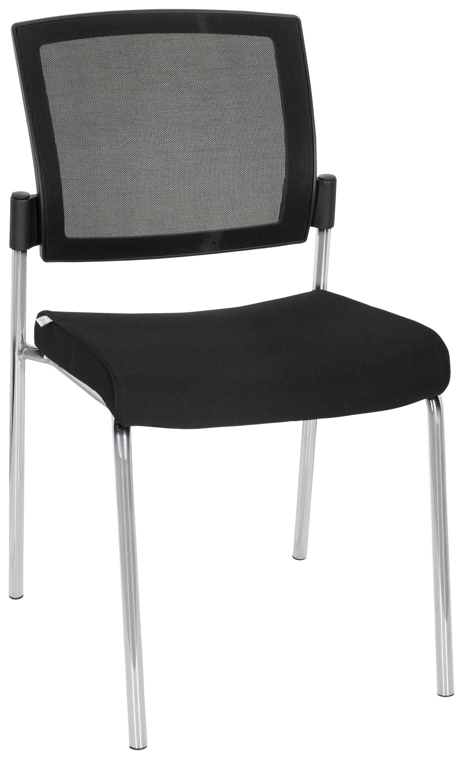 BESUCHERSTUHL Schwarz  - Chromfarben/Schwarz, MODERN, Textil/Metall (48/90/58cm) - MID.YOU