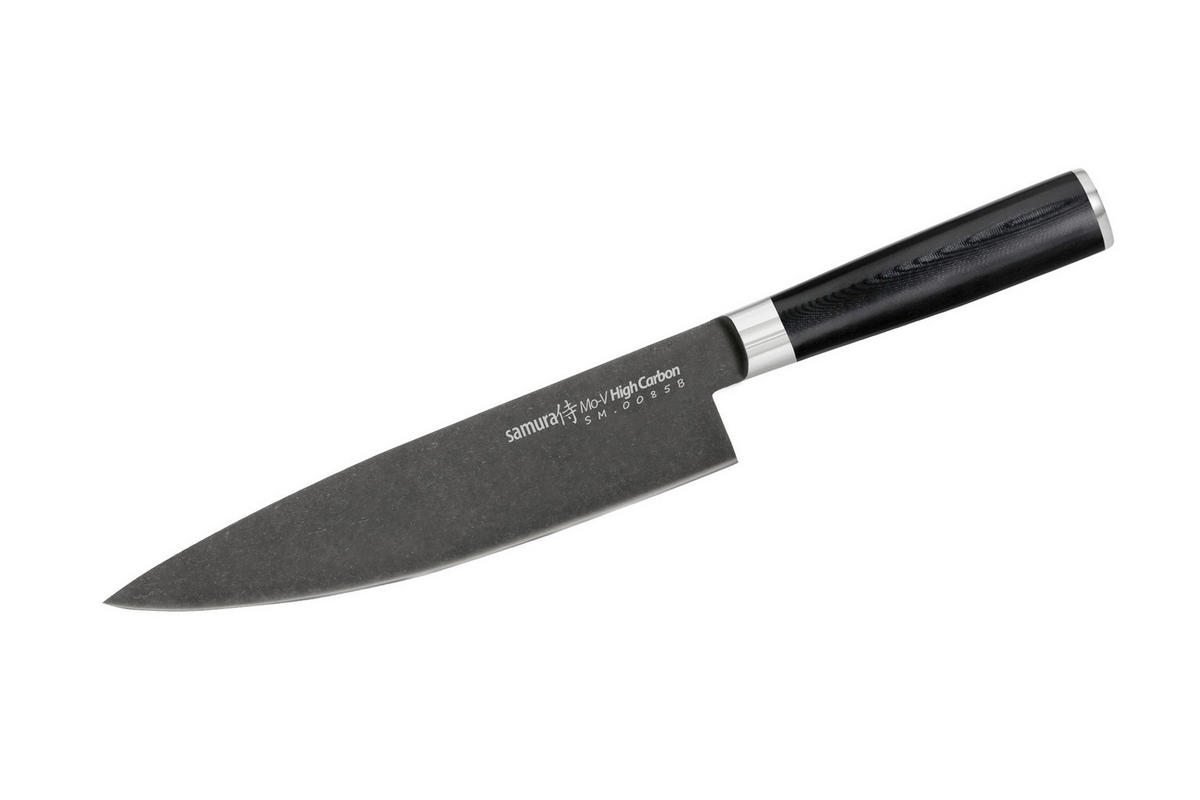 NOŽ ZA ŠEFA KUHINJE  MO-V 34,5/5,1/2,8 cm           nerjaveče jeklo - črna, Basics, kovina/leseni material (34,5/5,1/2,8cm) - Samura