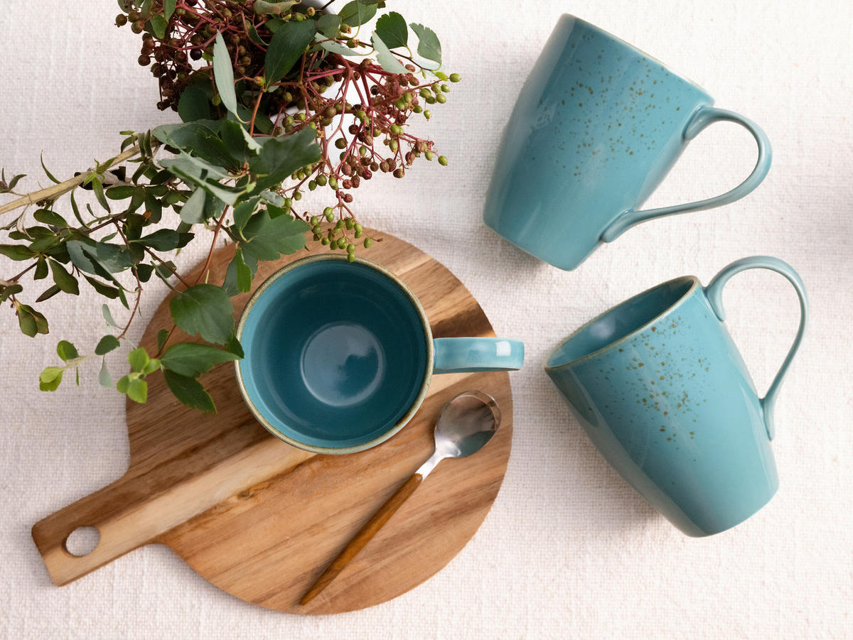 KAFFEEBECHERSET 6-teilig  - Türkis, Trend, Keramik (300ml) - Creatable