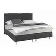BOXSPRINGBETT 160/200 cm  in Anthrazit, Hellgrau  - Anthrazit/Hellgrau, Design, Holz/Metall (160/200cm) - Carryhome