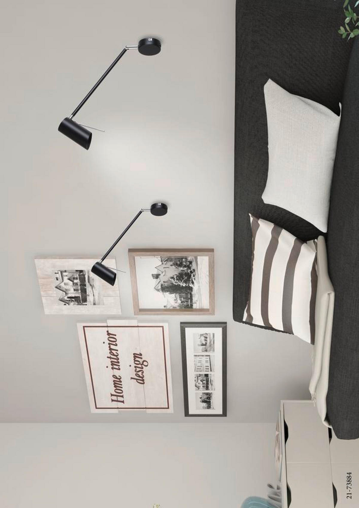 VÄGGLAMPA 32,5/8/40 cm   - svart, Design, metall (32,5/8/40cm)