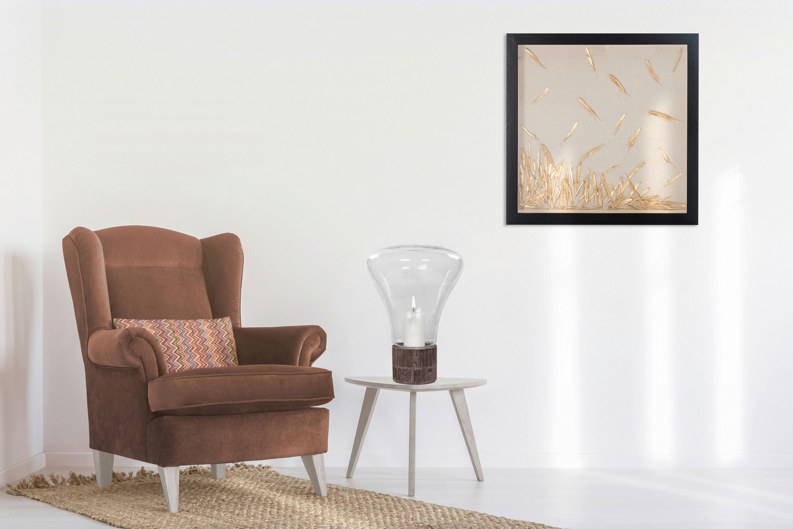 LJUSLYKTA - grå, Lifestyle, trämaterial/glas (31/38cm) - Kayoom