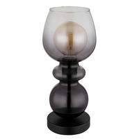 TISCHLEUCHTE 15/34,4 cm   - Klar/Schwarz, Basics, Glas/Kunststoff (15/34,4cm) - Globo