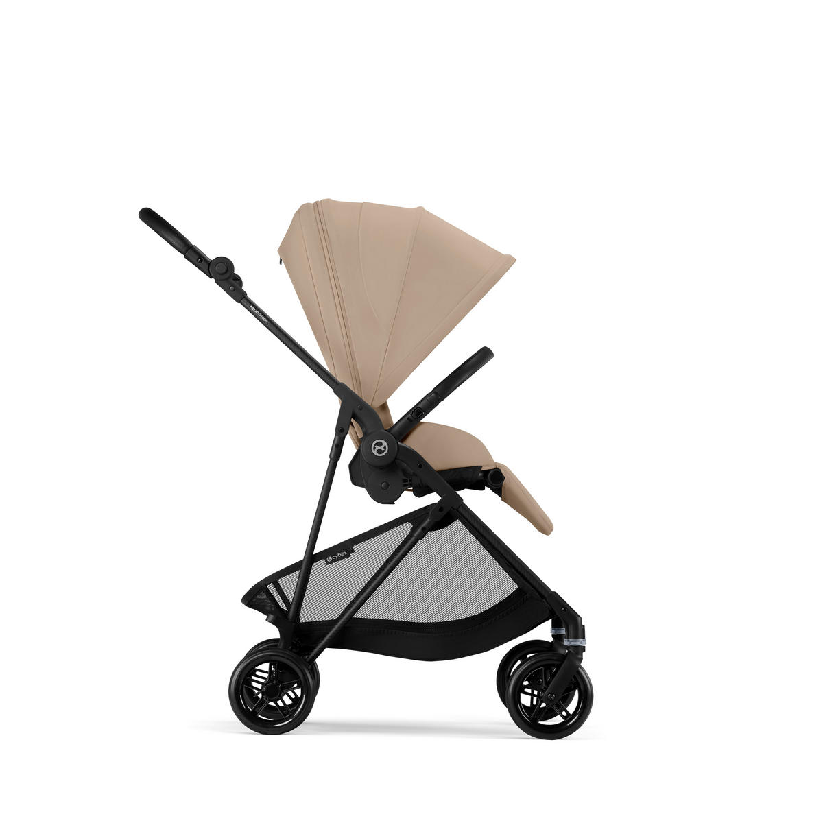 KINDERWAGEN  Melios Carbon  Almond Beige  - Beige/Schwarz, Basics, Textil/Metall (82-91/49/96,5-107cm) - cybex GOLD
