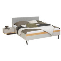 BETTANLAGE 180/200 cm  in Hellgrau, Wildeiche   - Wildeiche/Hellgrau, Design, Holz/Holzwerkstoff (180/200cm) - Dieter Knoll