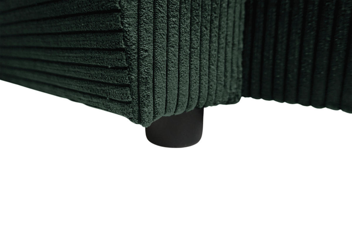 WOHNLANDSCHAFT TERMOLI Dunkelgrün Cord  - Dunkelgrün/Schwarz, Design, Kunststoff/Textil (155/297/212cm) - MID.YOU