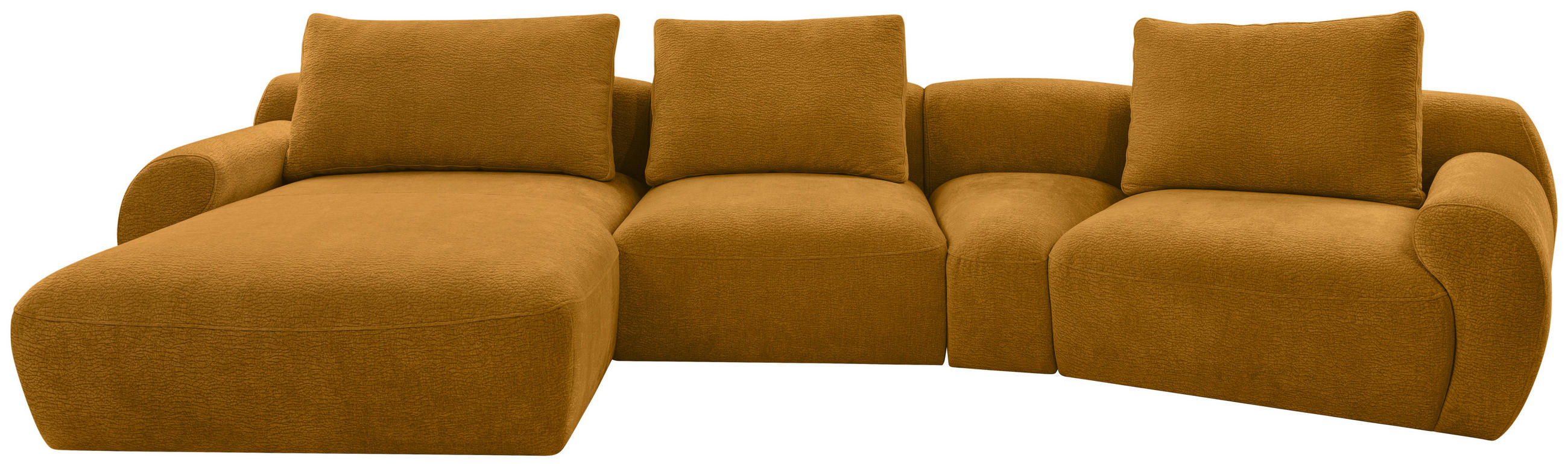 ECKSOFA Senfgelb Chenille  - Senfgelb/Schwarz, KONVENTIONELL, Kunststoff/Textil (176/362cm) - Carryhome