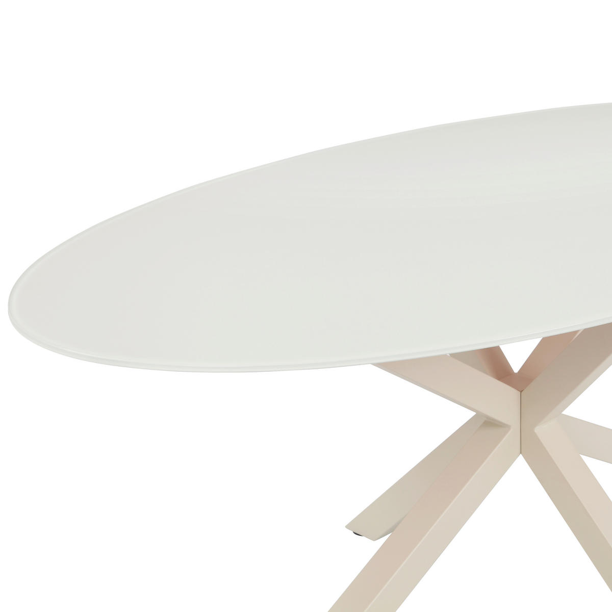 ESSTISCH 180/100/75 cm  Metall, Glas oval Kaschmir  - Kaschmir, MODERN, Glas/Metall (180/100/75cm) - P & B