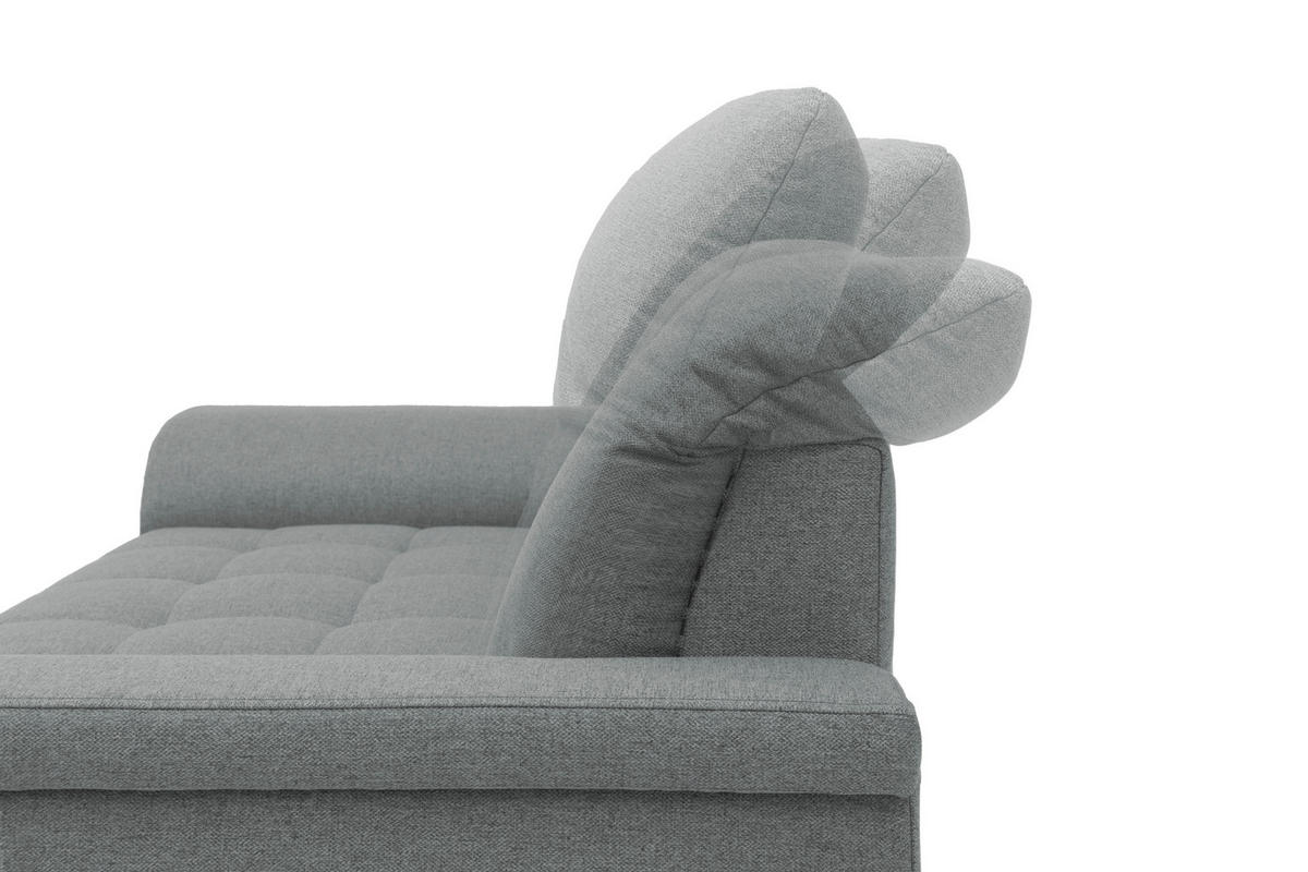 2-SITZER-SOFA in Webstoff Grau  - Chromfarben/Grau, KONVENTIONELL, Textil/Metall (210/81/105cm) - MID.YOU