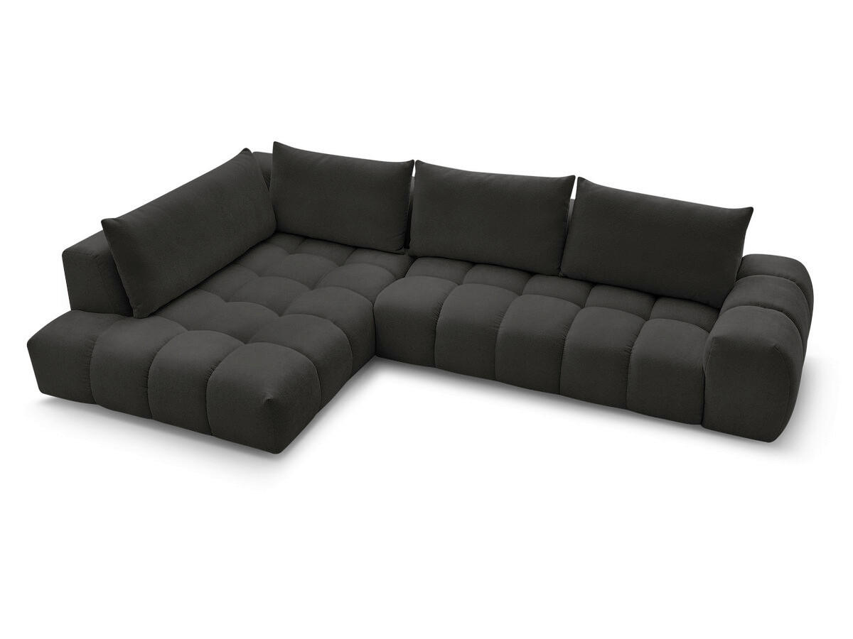 ECKSOFA Ottomane links  EVEREST Schwarz Struktur  - Schwarz, MODERN, Kunststoff/Textil (210/352cm) - Livetastic