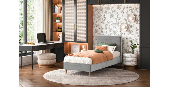 BOXBETT 120/200 cm  in Hellgrau  - Hellgrau, KONVENTIONELL, Holz/Textil (120/200cm) - Carryhome