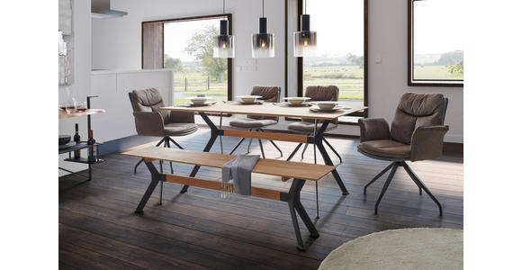 ESSTISCH in Holz 160/90/75 cm - Wildeiche/Schwarz, Natur, Holz/Metall (160/90/75cm) - Carryhome