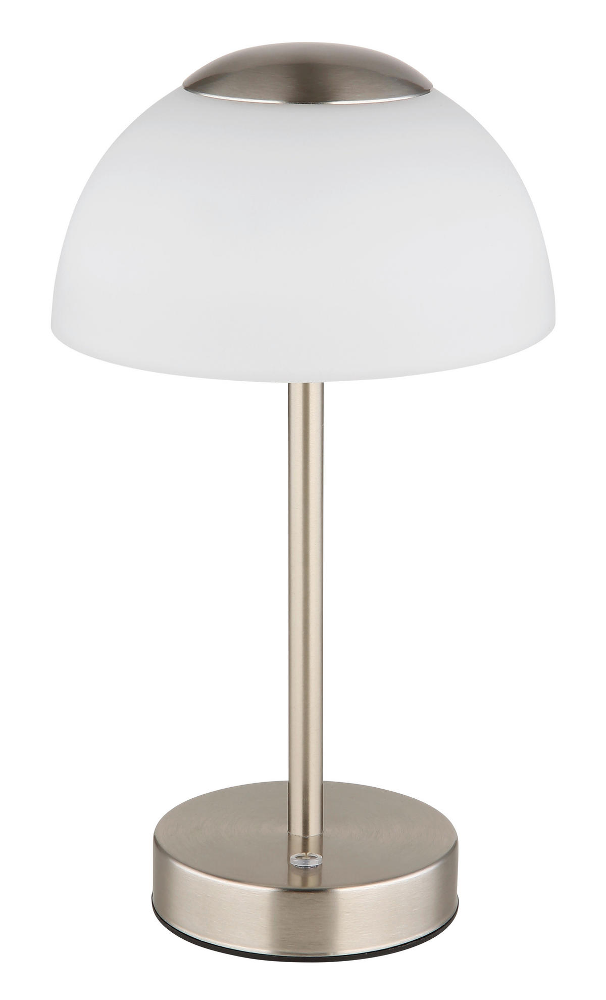 AKKU-TISCHLEUCHTE SARIMA 15/31 cm  - Weiß/Nickelfarben, KONVENTIONELL, Glas/Kunststoff (15/31cm)