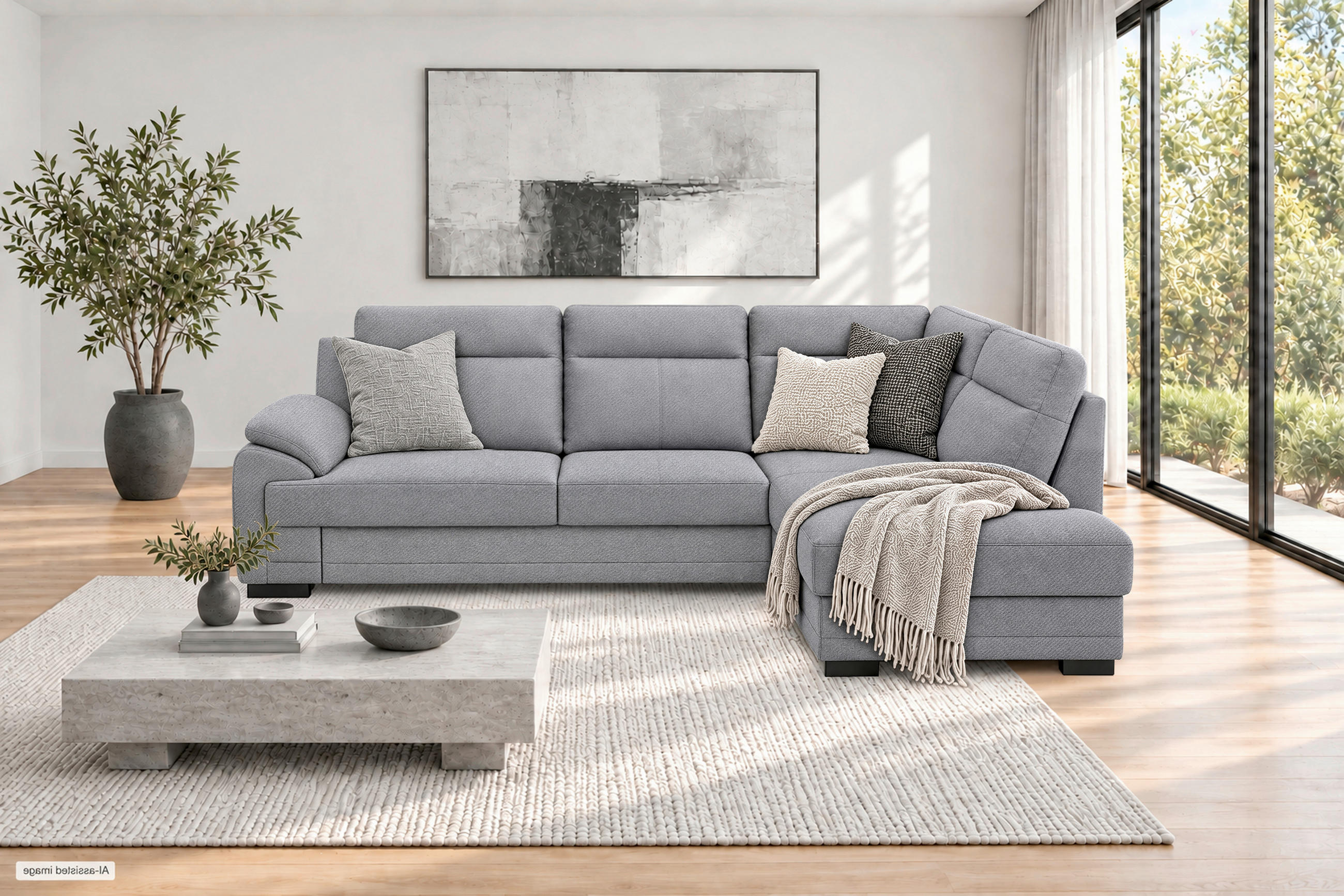Mid.you Ecksofa Altona Dunkelgrau 272x207 cm