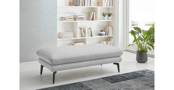 2,5-SITZER  in Echtleder Weiß   - Schwarz/Weiß, Design, Leder/Metall (196/86/104cm) - Dieter Knoll