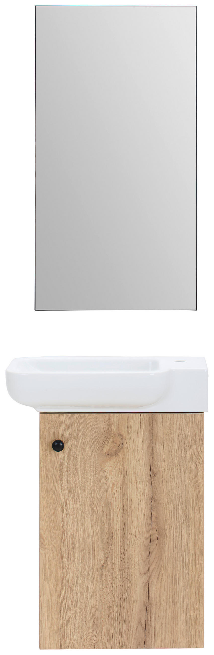 GÄSTEBAD 55 cm  - Eichefarben/Weiß Hochglanz, MODERN, Keramik/Holzwerkstoff (55cm) - MID.YOU