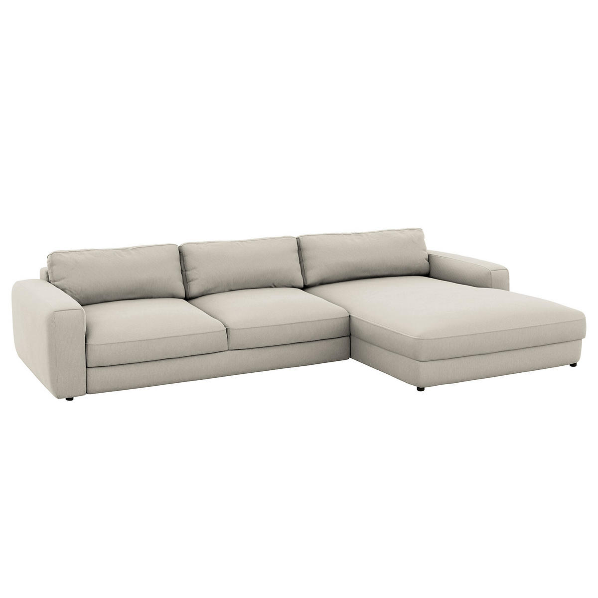 ECKSOFA in Cord Grau  - Schwarz/Grau, MODERN, Textil (303/84/176cm) - Trendmanufaktur