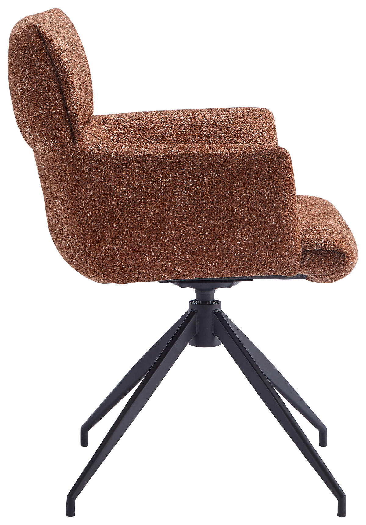 ARMLEHNSTUHL  in Eisen Leinenoptik  - Rostfarben/Schwarz, Design, Textil/Metall (64/86/63cm) - Dieter Knoll