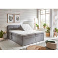 BOXSPRINGBETT 180/200 cm  in Hellgrau  - Hellgrau/Schwarz, KONVENTIONELL, Kunststoff/Textil (180/200cm) - Carryhome