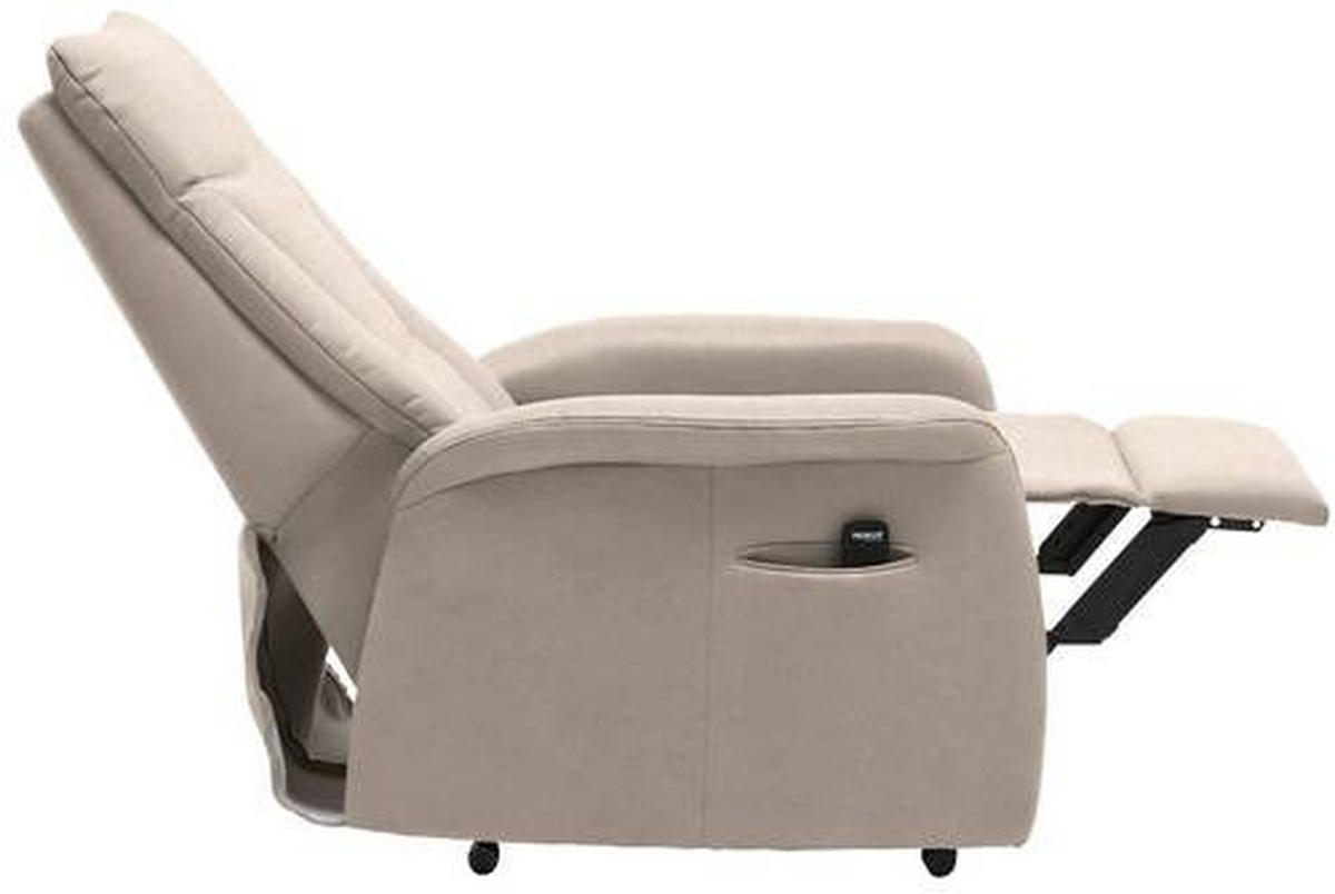 FERNSEHSESSEL  mit Relaxfunktion, Aufstehhilfe Mikrofaser Naturfarben  - Schwarz/Naturfarben, KONVENTIONELL, Textil (78/108/90cm) - Hukla