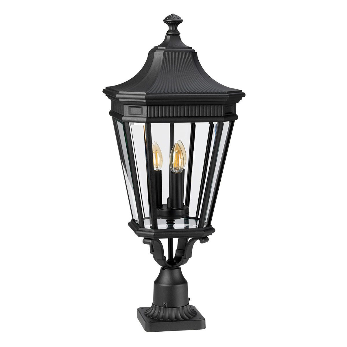 SOCKELBELYSNING - svart, Klassisk, metall/glas (30.5/78cm) - Elstead Lighting