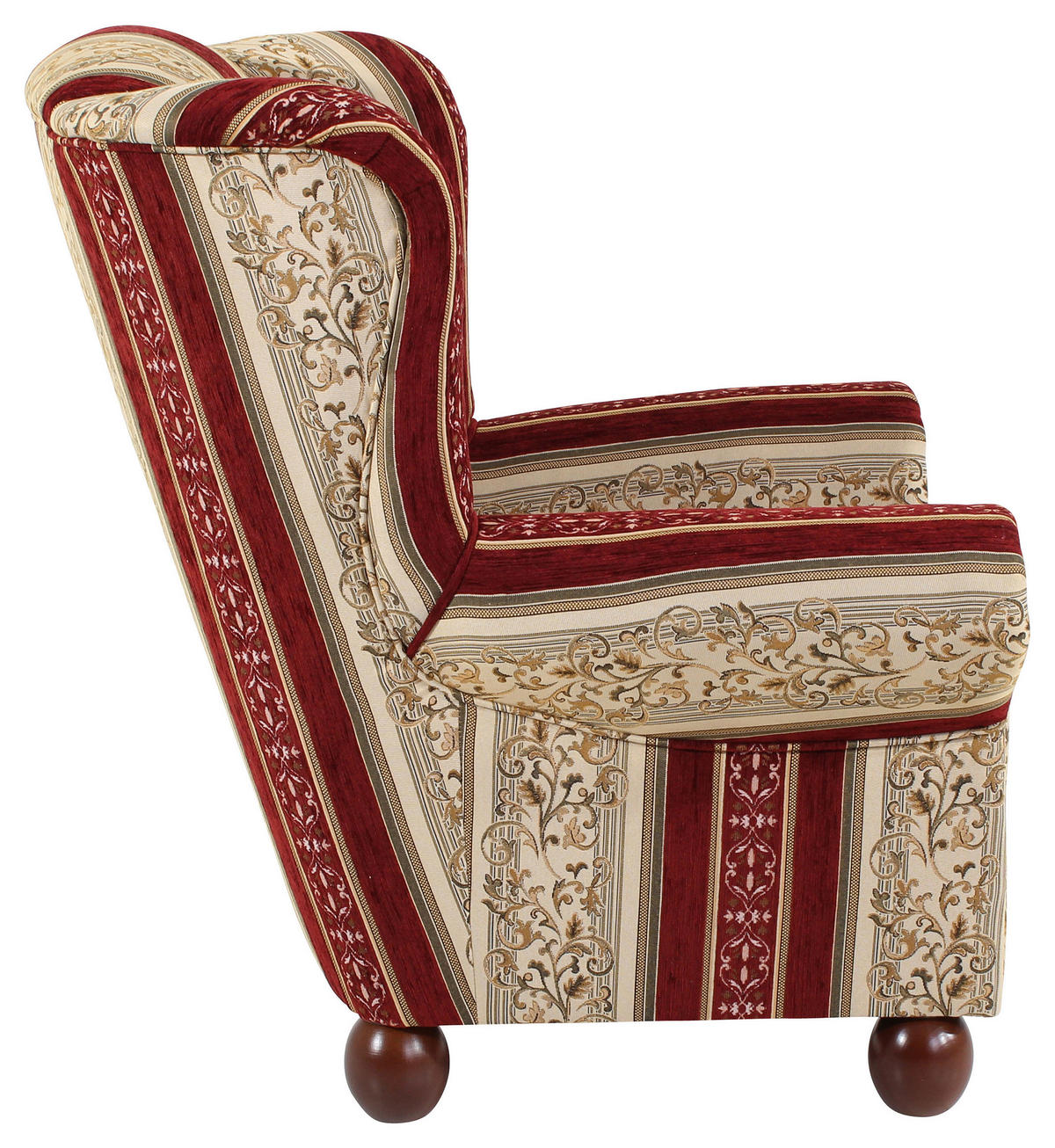 OHRENSESSEL in Chenille Rot  - Dunkelbraun/Rot, KONVENTIONELL, Holz/Textil (93/103/87cm) - Max Winzer