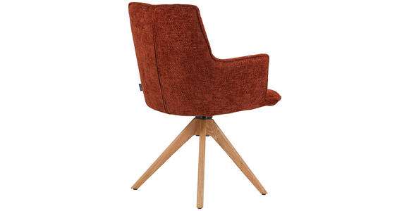 ARMLEHNSTUHL in Eisen Chenille - Eichefarben/Rostfarben, Design, Holz/Textil (59,5/88,5/63cm) - Novel