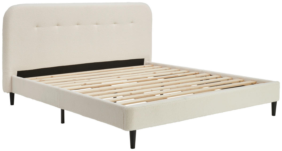 ČALÚNENÁ POSTEĽ, 180/200 cm, biela - čierna/biela, Modern, drevo/plast (180/200cm) - Livetastic