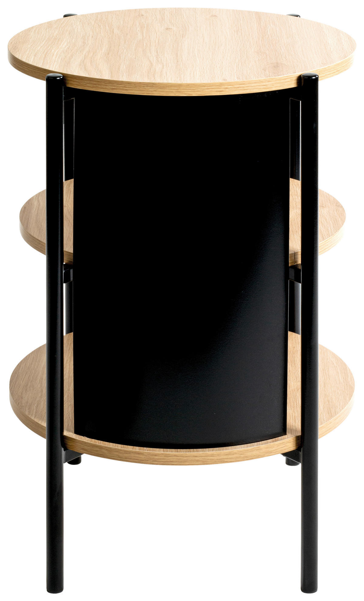 SIDOBORD i metall, trämaterial 44/44/60 cm  - svart/ekfärgad, Trend, metall/trämaterial (44/44/60cm)