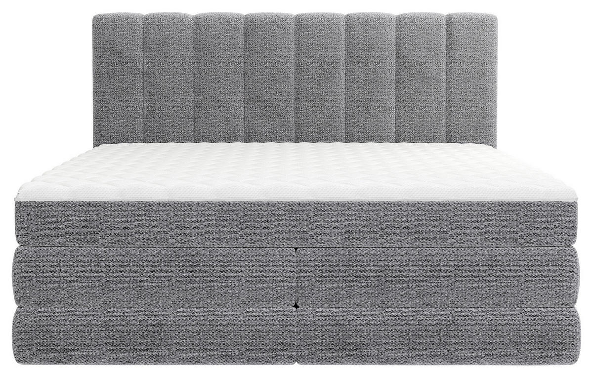 BOXSPRINGBETT 140/200 cm,  in Dunkelgrau, Bettkasten, Matratzen, H2 + H3 = mittel + fest  - Dunkelgrau/Schwarz, KONVENTIONELL, Kunststoff/Textil (140/200cm) - Carryhome