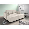 BIGSOFA in Chenille Beige  - Beige/Schwarz, Modern, Kunststoff/Textil (188/86/154cm) - Livetastic