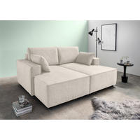 BIGSOFA in Chenille Beige  - Beige/Schwarz, Modern, Kunststoff/Textil (188/86/154cm) - Livetastic