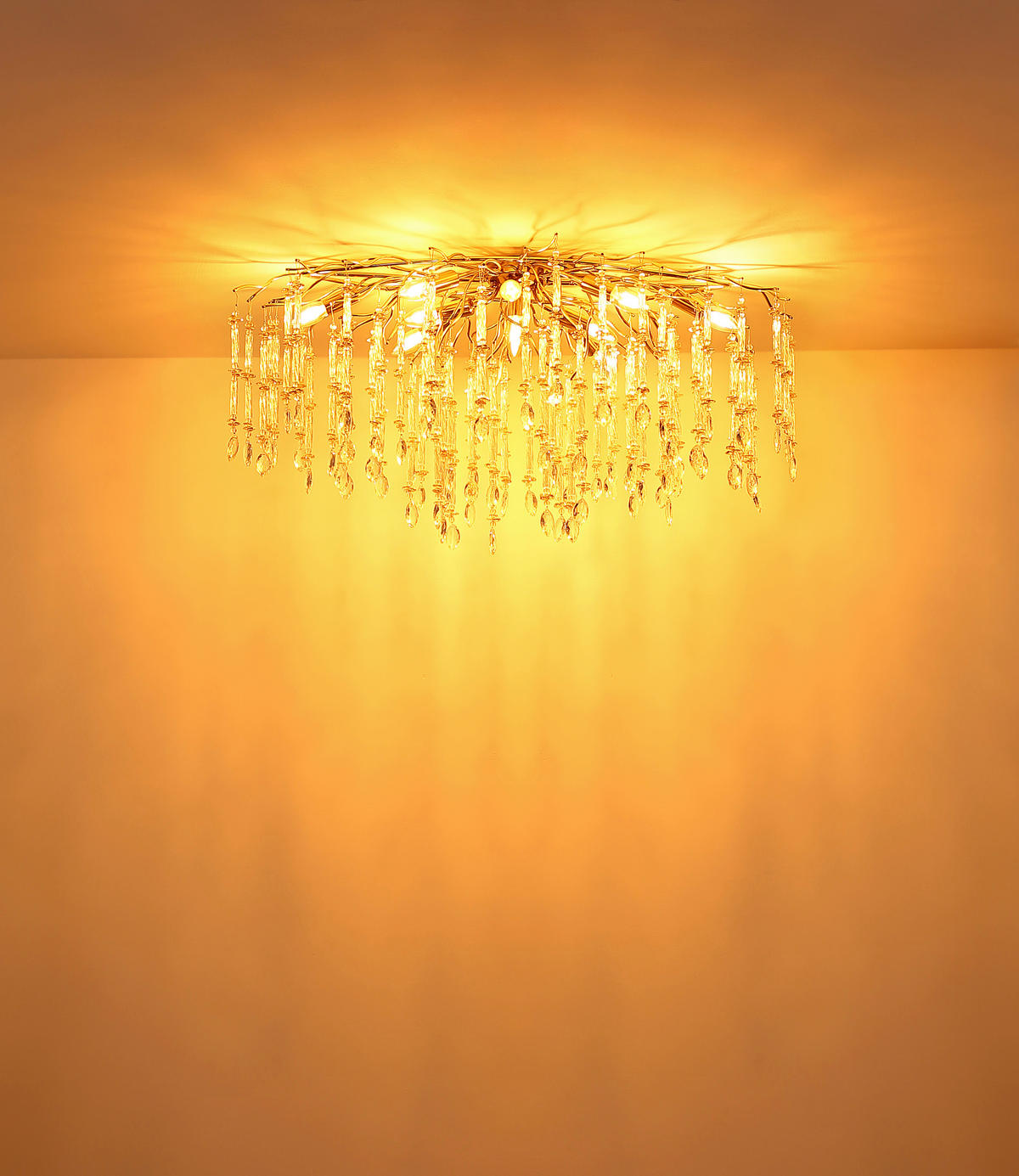 DECKENLEUCHTE  60/48 cm    - Klar/Goldfarben, KONVENTIONELL, Glas/Metall (60/48cm) - Globo