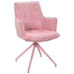 ARMLEHNSTUHL  in Eisen Chenille  - Rosa, LIFESTYLE, Textil/Metall (59,5/90,5/62,5cm) - Novel