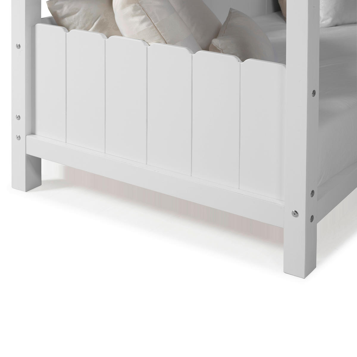 HAUSBETT 90/200 cm,  in Weiß, Lattenrost  - Naturfarben/Weiß, LIFESTYLE, Holz (90/200cm) - MID.YOU