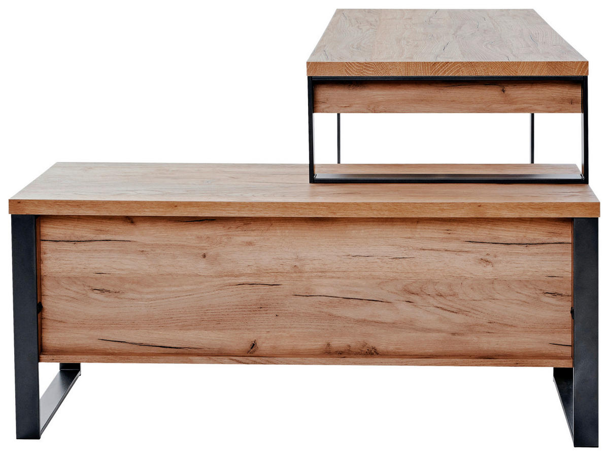 ECKSCHREIBTISCH 147/76/120 cm  in Eichefarben  - Eichefarben/Anthrazit, MODERN, Holzwerkstoff/Metall (147/76/120cm) - Novel