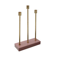 KERZENHALTER - Goldfarben/Rosa, Trend, Metall (26/39,5/9cm) - Kayoom