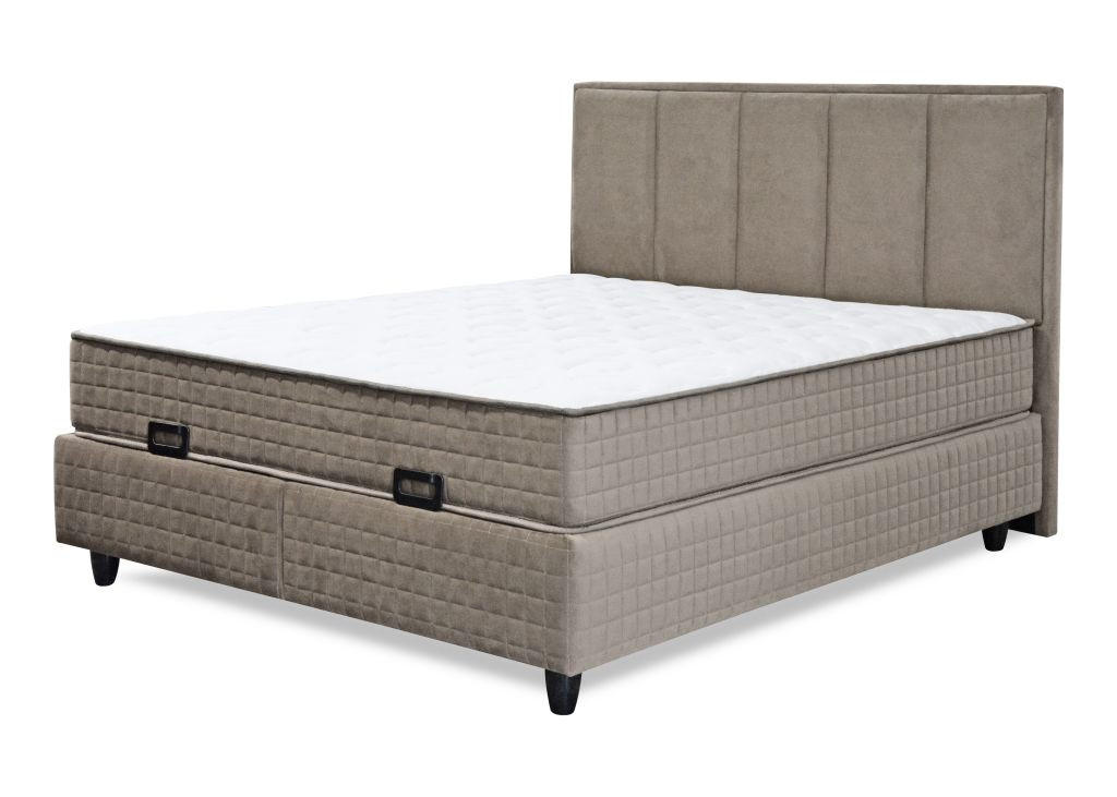 BOX KREVET     svetlobraon  - svetlobraon/crna, Moderno, metal/tekstil (160/200cm) - Hom`in