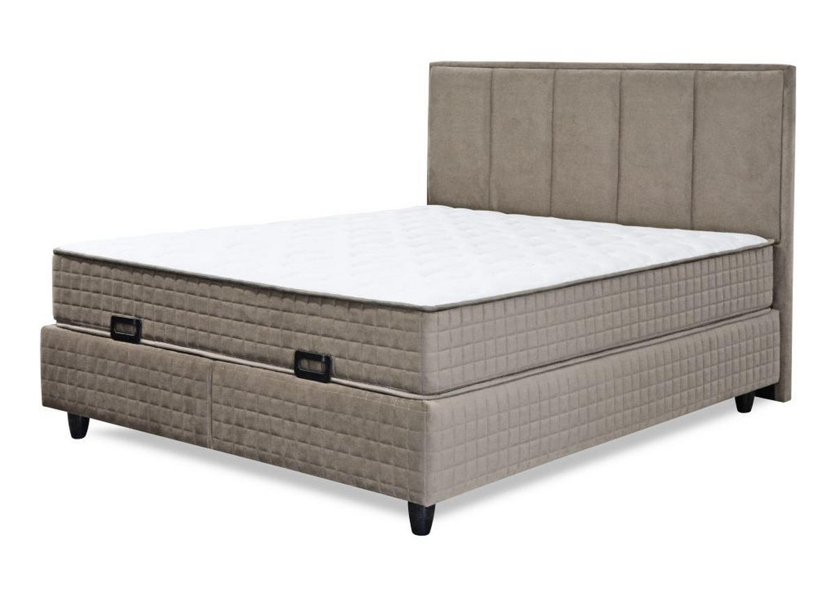 BOX KREVET     svetlobraon  - svetlobraon/crna, Moderno, metal/tekstil (160/200cm) - Hom`in