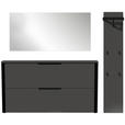 GARDEROBE 3-teilig  in 200/191/34 cm  - Anthrazit/Schwarz, Design, Glas/Holzwerkstoff (200/191/34cm) - Dieter Knoll