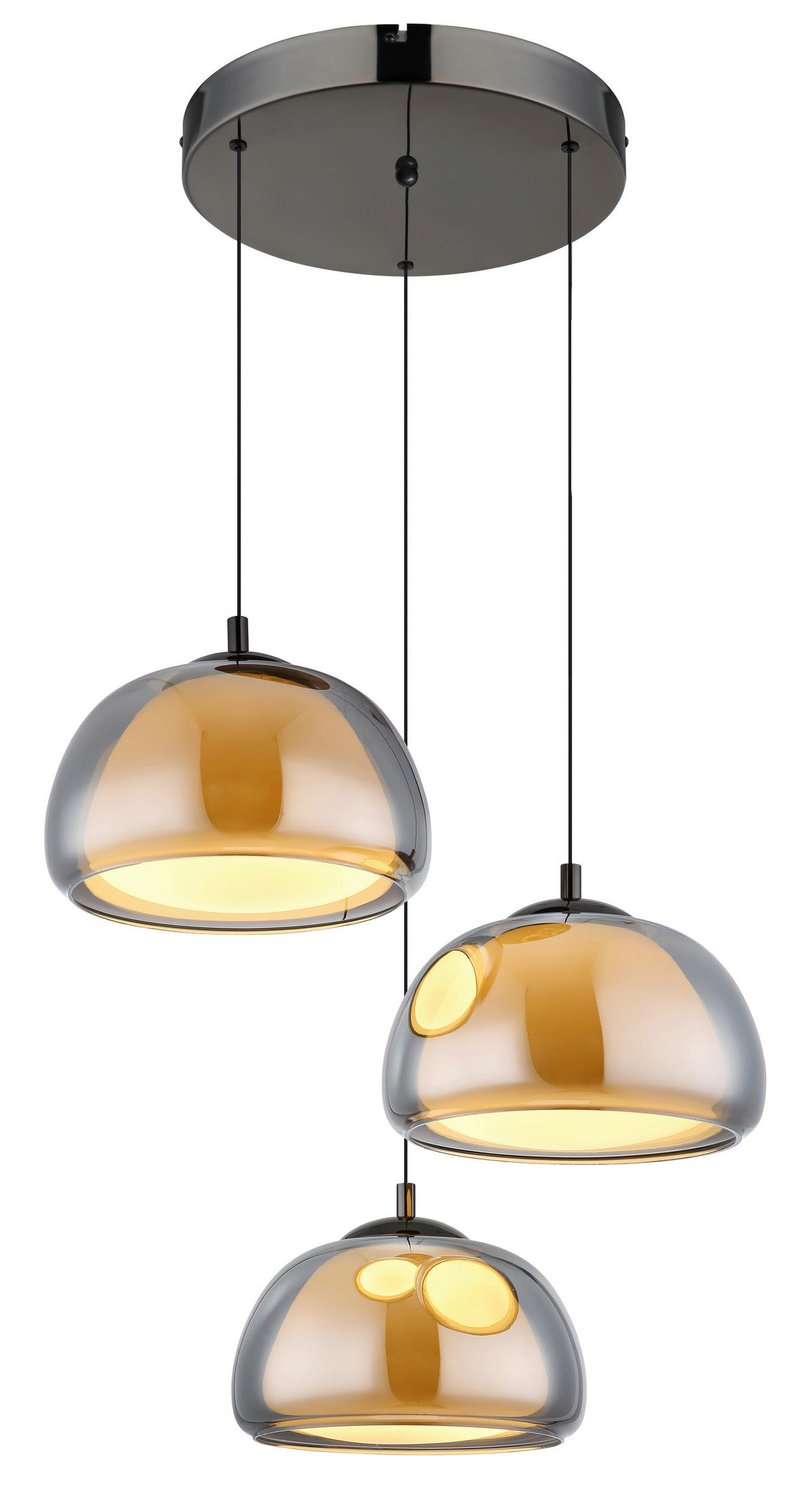 LED-HÄNGELEUCHTE 50/150 cm  - Transparent/Goldfarben, Design, Glas/Kunststoff (50/150cm) - Globo
