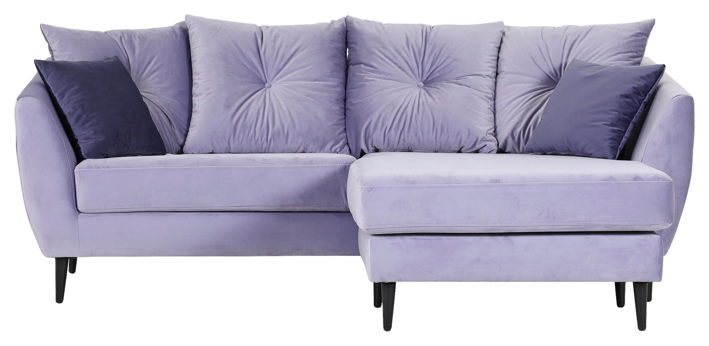 ECKSOFA Lila, Flieder Samt  - Lila/Flieder, KONVENTIONELL, Holz/Textil (210/156cm) - Carryhome