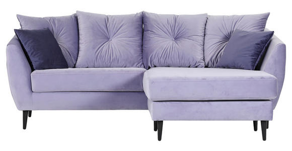 ECKSOFA Lila, Flieder Samt Zierkissen, Rückenkissen, Rücken echt  - Lila/Flieder, KONVENTIONELL, Holz/Textil (210/156cm) - Carryhome