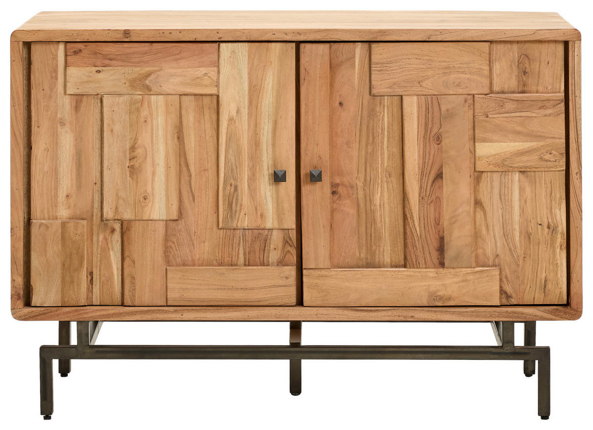 KOMMODE 118/80/45 cm  in Akaziefarben  - Dunkelgrau/Naturfarben, Natur, Holz/Metall (118/80/45cm) - MID.YOU